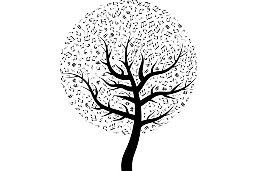 Baum mit Noten statt Blättern